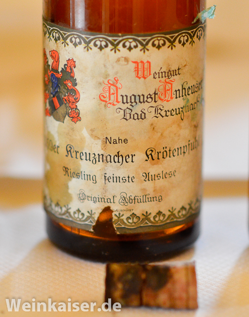 Weingut August Anheuser Kreuznacher Krötenpfuhl Riesling feinste Auslese 1959